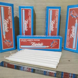 Paket 5 Pack Lilin Putih Cap Kapinis Tipe KB P-16 D-13 Cm Candle-Murah-Grosir-Lampu (5Pak-KB)
