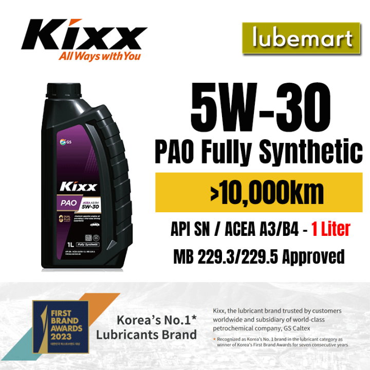 KIXX HDX PAO 5W-30 (1 Liter) Fully Synthetic Engine Oil with PAO 5W30 .