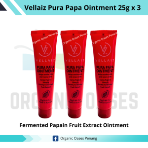Vellaiz Pura Papa Ointment 25g x 3 | Fresh Fermented Carica Papaya Extract (EXP 08/2030)