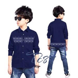 kemejagrosir 3WARNA HEM ANAK LENGAN PANJANG MOTIF BATIK PREMIUM/KEMEJA ANAK KECE ARLO