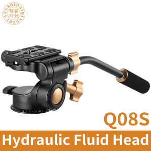 QZSD Q08S 3-Way Fluid Ball Head Rocker Arm Video Tripod Ball Head+Quick Release Plate for DSLR Camera Tripod Monopod Ball Head