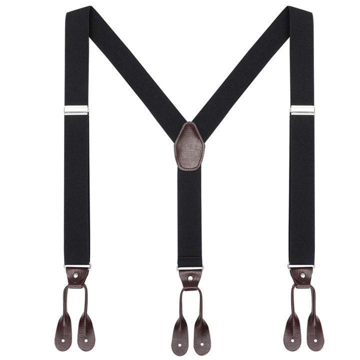 ZYSoil Men Button Hole Suspenders YBack Adjustable Tuxedo Suspenders