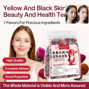 Dried Mulberry Rose Tea Red Dates Tuckahoe and Lily Combination Stay up Late Vitality Tea Mulberry Female Health and Beauty Tea桑葚干玫瑰花花茶