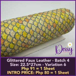 Printed Glitter Faux Leather Batch 4 - Size 22.5*27cm for 1 Sheet - Dessy The Gift Shop