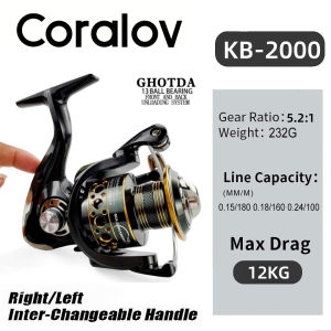 CORALOV SHIMANO BK2000-7000 Reel Pancing Full Besi Murah Cuci Gudang Real Pancing Reel Pancing Murah Berkualitas Gulungan Pancing Fishing Spinning Reel Metal Spool 5.2:1/4.7:1 13BB Ball Bearings Carp Fishing Reel rill murah dan kuat