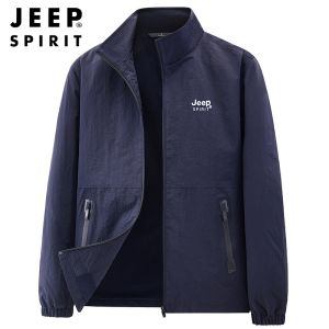 JEEP SPIRIT Mens Jacket New Jacket Loose Thin Casual Work Jacket Trench