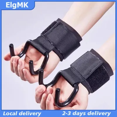 ElgMK 2pcs Trọng lượng nâng móc Grips với cổ tay kết thúc tốt đẹp tay-bar dây đeo cổ tay phòng tập thể dục móc Trọng lượng dây đeo pull-up điện nâng găng tay