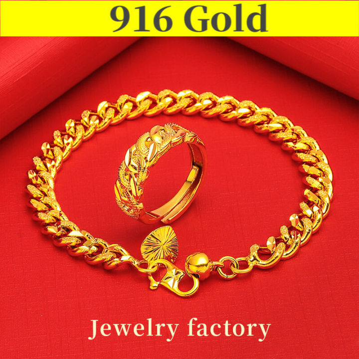 Oro Italia 916 Yellow Gold Bracelet (Heart) GW48271123