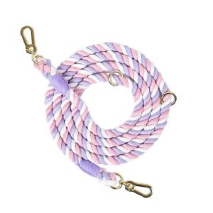 Rainbow Dog Leash CottonLeash with Metal Buckle & Hangable Dog Tag Suitable for Dog Walking and Training Dog Accessories2026
