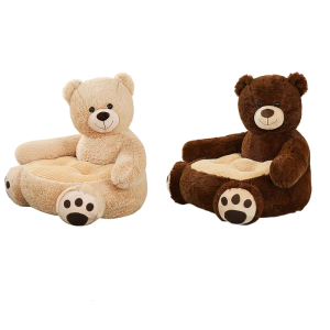 Baby Support Sofa Chair Children Armchair with Plush Fabric Featurel for Living Room Cartoon Bear Cushion Furniture