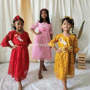 Baju Lebaran Anak Perempuan 2 Tahun - 12 Tahun Terbaru 2022 Gaun Pesta Anak Cewek Kekinian Impor Ful Brokat Glitter Mewah KAP91