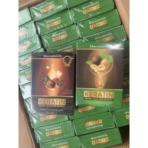 Nhuộm thảo dược phủ bạc Đen và Nâu KERATIN MACADAMIA 500ML×2