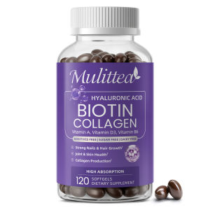 Mulittea Biotin Collagen Keratin 5000mcg Làm chắc móng tóc và khớp Làm trắng sáng da Chống oxy hóa
