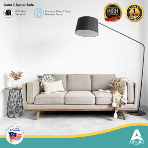 Arturo - Cubo Solid Wood  3 seater Sofa