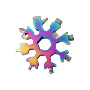 18 in 1 Snowflake Multi Tool Keychain Hex Wrench Spanner Screwdriver Outdoor EDC Repair Tool