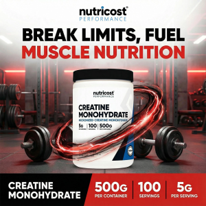 Nutricost Creatine Monohydrate 500g 100 มื้อ ช่วยเพิ่มแรงกด สำหรับนักกีฬา