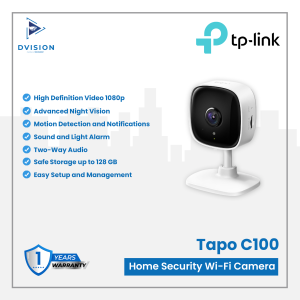 Tp-Link Tapo C100 Home Security Wi-Fi Camera TpLink C 100 WiFi Camera - C100