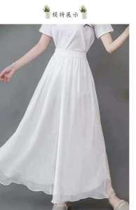 GanLai Women Short New Chiffon Wide-Leg Pants Large Swing Draping Large Size Slimming Womens Korean-Style High Waist Casual Pants Trousers