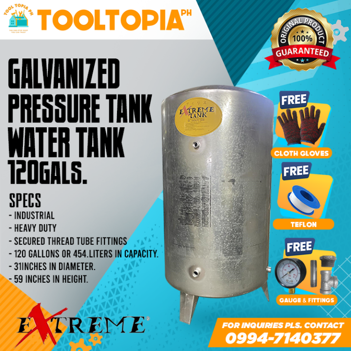 EXTREME Galvanized Pressure Tank Water Tank 120gals HD & High Quality