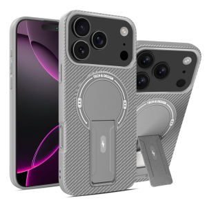 Luxury Carbon Fiber Pattern Fold Stand Magnetic Phone Case For iPhone 16 17 Pro Max Air 16e 15 14 Plus 13 12 11 Military Cover