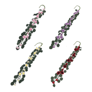 1/12 Miniature Flower Vine Garden Scene Display Realistic Artificial Rose Flower For Craft Project Doll House Decoration