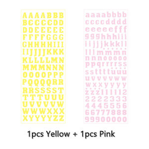 UMI 2 Sheets Number English Letters Alphabet Sticker Plaid Resin Filler Material Epoxy Decorative Stickers Mold Filling