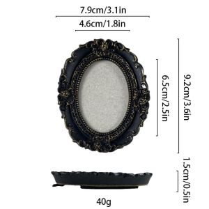 SIRENXI Goth Khung ảnh phong cách Baroque Nhựa Đen Giá đỡ trưng bày ảnh Sáng tạo Cổ điển Đồ trang trí khung ảnh Trang trí tường để bàn