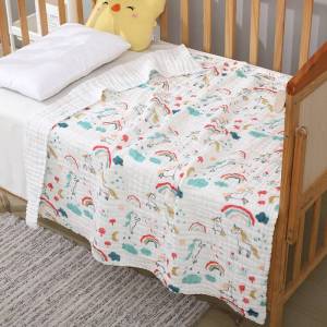 "พร้อมส่ง" C0026 ผ้าห่ม ผ้าขนหนูอาบน้ำเด็ก ผ้าฝ้าย 6 ชั้น ผ้าห่มเด็กแรกเกิด ผ้านุ่มพิเศษ ขนาด110*110 cm.