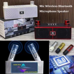 COOLSOO 100W Mic Wireless Bluetooth Speaker 4 Colors USB Home KTV Mobile Phone Speaker 26119.5CM Microphone Audio Speaker