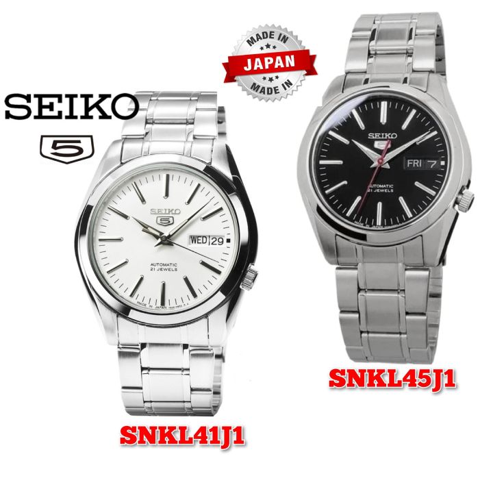 Seiko 5 Automatic 21 Jewels Japan Made SNKL41J1 SNKL45J1 Men s