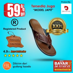 sandal selop pria kulit sapi draxvil