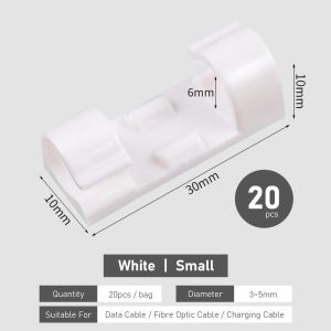 【iMall】Wire Clip Cable Clip Holder Clamp Wall Cable Holder Wire Organizer Power Plug Cable Cord Wire Line Organizer