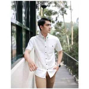 Baju Kemeja Pria Lengan Pendek Polos Slimfit Casual Atasan Pria Dewasa Hem Cowok Baju Kantor