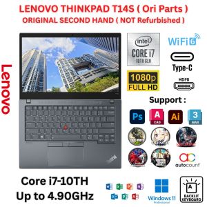 LENOVO THINKPAD T14S MAX 4.90GHz Core i7-10th WINDOW 11 PRO 16GB RAM 1TB SSD SLIM BUSINESS LAPTOP
