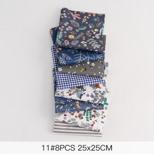 Pink Rose Pattern Patchwork Upholstery Fabric Cottton Twill Fabric for Sewing Quilt Doll Costume Scrapbook Decoration 6/7/8pcs