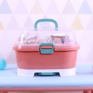 Giá úp bình sữa cao cấp có 2 van thoát hơi ẩm - Giá đựng bình có nắp đậy Đồ Dùng Cho Mẹ Và Bé