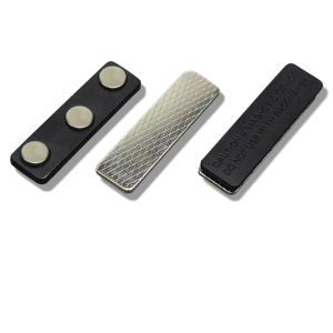 แม่เหล็กติดป้ายชื่อเซ็ต10ชุดที่ติดแท็กป้ายชื่อแม่เหล็กคลิปรัด ID ที่มีความแข็งแรงระดับพรีเมียมสามแม่เหล็กนีโอไดเมียมและกาวสำรอง-ไม่มีรูในแจ็คเก็ตดีหรือเสื้อของคุณสีดำ