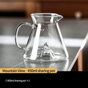 BINCOO Glass Coffee Pot Heat-Resistant Pour-Over Dripper Set with Glass Filter Cup Coffee Brewing Set 450ML