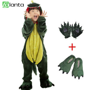 LOlanta Kids Dinosaur Costume Animal Children Onesies Pajamas Attach Shoes Paw Boys Girls 2-11 Years