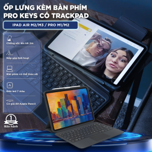 Ốp Lưng Kèm Bàn Phím ZAGG Pro Keys with Trackpad Cho iPad Pro 11inch & Air 10.9inch Gen 4 5 Air M2/M3 Pro 12.9 inch Chống Sốc 2 Mét Kết Nối Bluetooth