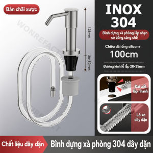 Bình Xịt Xà Phòng Inox 304 Kèm Kệ Để Đồ Bồn Rửa Chén Xoay 360 Độ - Ống Dẫn Silicon 100cm Van Trọng Lực Chống Nghẽn Bộ Dụng Cụ Đựng Nước Rửa Bát Gắn Chậu Rửa Bát Cao Cấp Lắp Đặt Nhanh Không Cần Dụng Cụ Phụ Kiện Nhà Bếp Đa Năng Tiện Lợi Hiện Đại