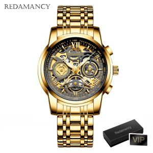 Redamancy Jam Tangan Pria 100% Original Jam Tangan Pria Anti Air Luxury Bisnis Tanggal Sabuk baja rantai