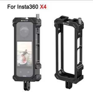 Puluz Metal Bumper PU941B for Insta360 X4 Protective Frame Expand Shoe Base & Tripod Adapter 1/4 inch