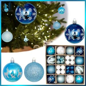 【Homelements】44Pcs Christmas Ball Ornaments Plastic Xmas Balls Decoration Christmas Tree Ornaments for Christmas Tree Decorations