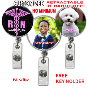 New custom Customized  Retractable Id Badge  Stretch ID Clip Id Holder Lanyard Name tags