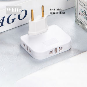 ECILY EU Plug 180 Degree Rotatable Socket Converter 3 in 1 US Extension Plug Multi-Plug Mini Slim Wireless Outlet Adapter Sockets