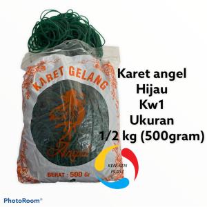 KARET GELANG/KARET HIJAU/KARET MURAH/KARET GELANG HIJAU/KARET GELANG KECIL/KARET GELANG 1/2 KG MEREK ANGEL UKURAN 500 GRAM KW 1 TERMURAH