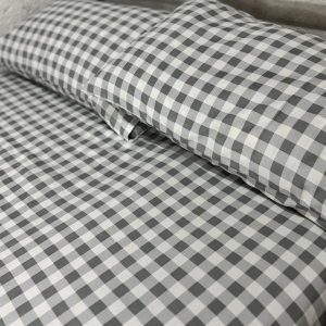 3-in-1 Gingham Checkered Premium Canadian Cotton [1pc Bedsheet and 2pcs Pillowcases 18"x28"]