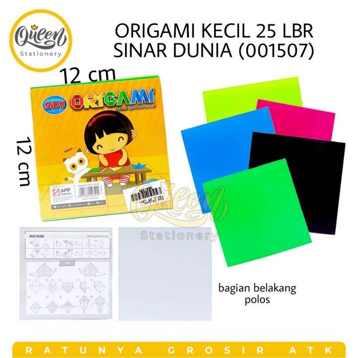 Pak Lembar Origami Kecil Lbr Sinar Dunia Kertas Lipat Kecil