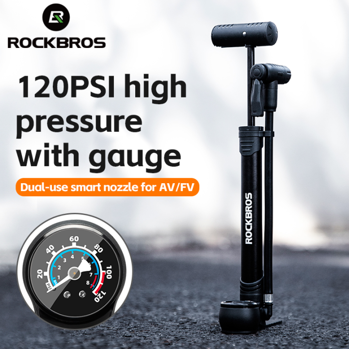 Portable fashion bike pump with gauge